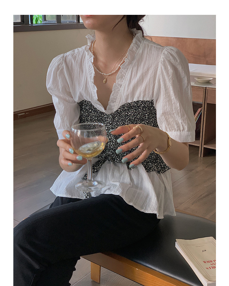 【复活款】法式复古V领碎花短款上衣夏季新款衬衫设计感小众Q1082详情27