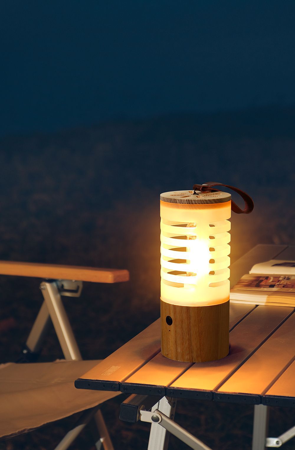Great outdoor night light atmosphere warm light illumination tent portable cross-border foreign trade solid wood campsite camping light pic 8