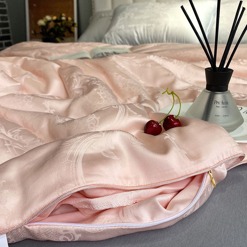 Light luxury 60S soy protein jacquard fiber quilt core, spring and autumn quilts, winter quilts, single and double soft quilts for students pic 19