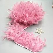 Wholesale from the manufacturer of large goose feather fabric with feather lamps, clothing accessories, DIY handicrafts, decorative colorful feather fabric edges pic 3