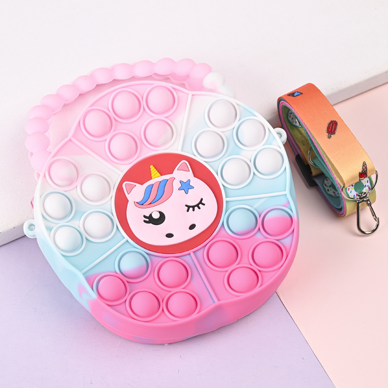 2023新款儿童花型手提单肩斜挎包卡通迷你可爱泡泡包硅胶手提零钱详情9