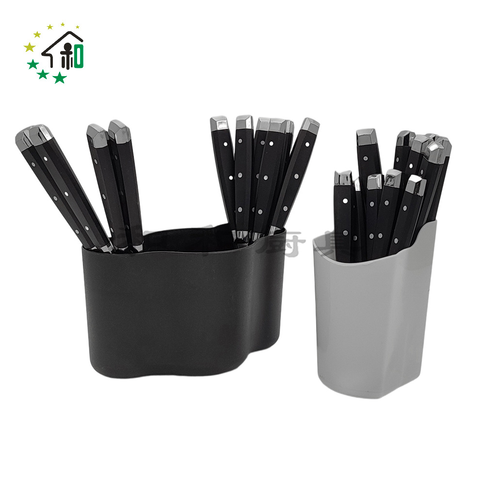 收纳桶塑料手柄西餐牛排餐具不锈钢刀叉勺子24件套装 cutlery set详情21