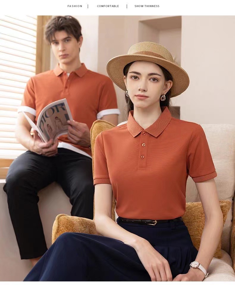 Solid-color POLO shirts, custom-printed work clothes, lapel short-sleeved T-shirts, group uniforms, work clothes, company uniforms, embroidery pic 29