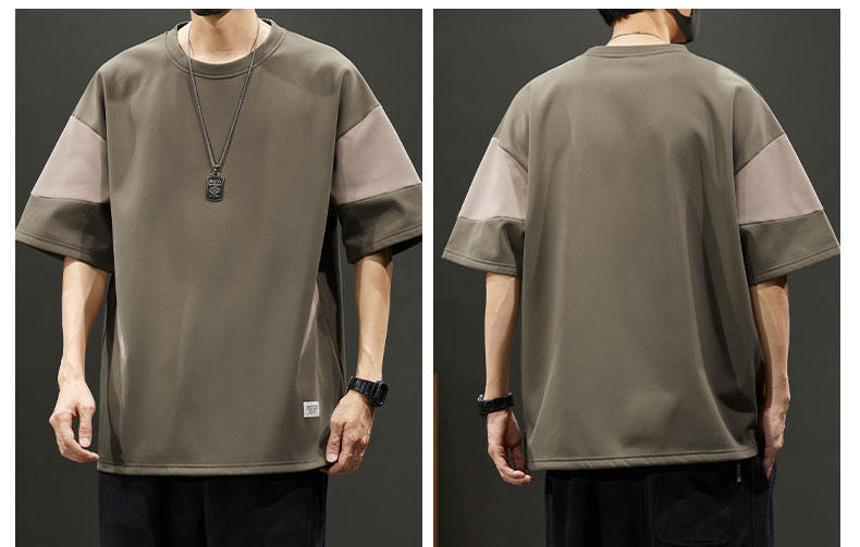 夏季新爆款港风拼色短袖大童青少年T恤学生打底气质简单潮牌小众详情21