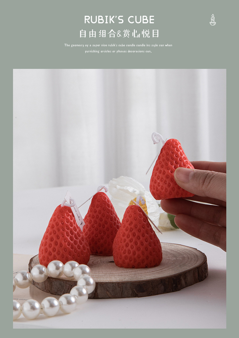 Wholesale of soy wax scented strawberry candles in gift box set. Cute and creative birthday gifts. Strawberry scented candles pic 19