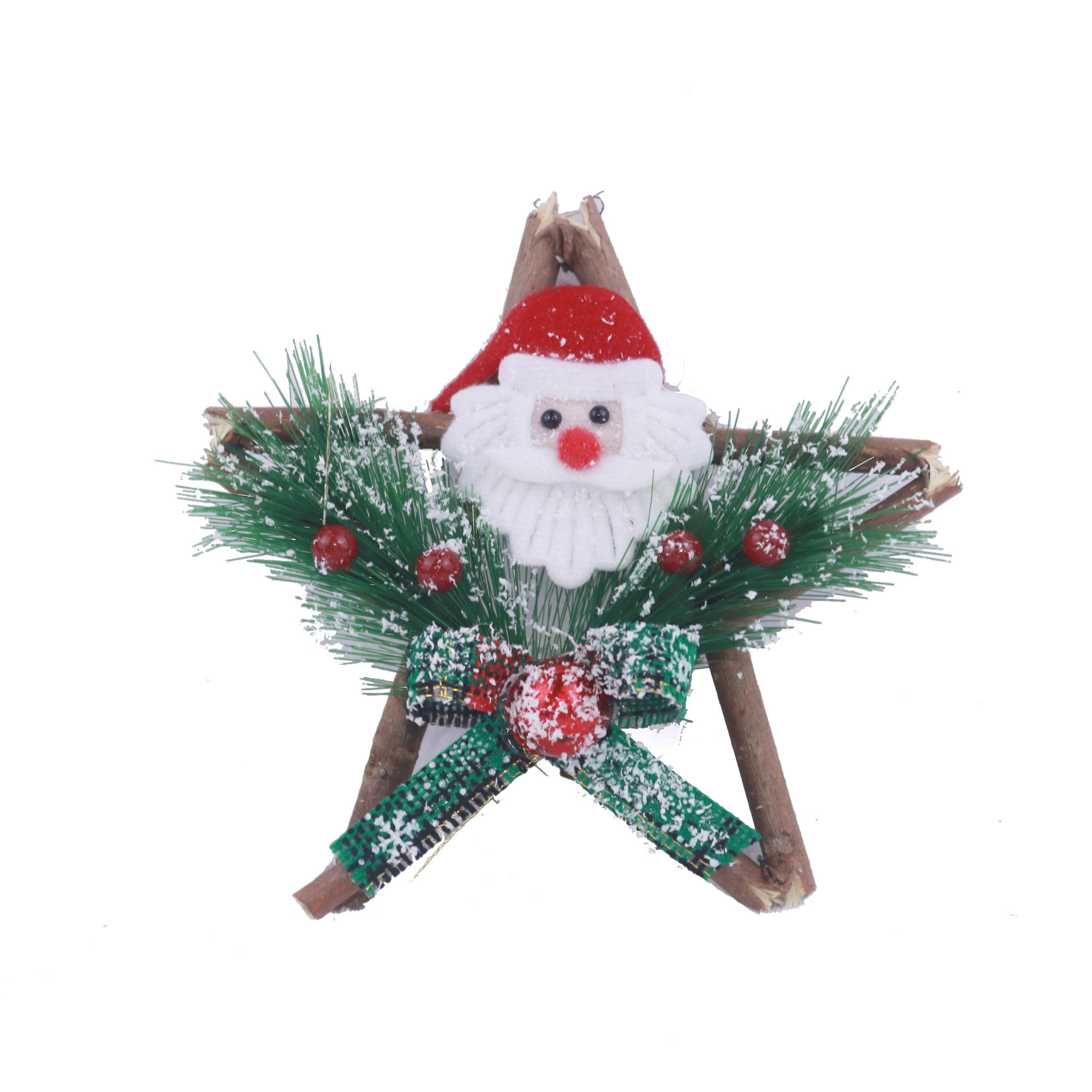 Christmas decoration wooden five-star 15/19/24CM Christmas decoration door hanging Christmas pendant Hotel and shopping mall decoration pic 12