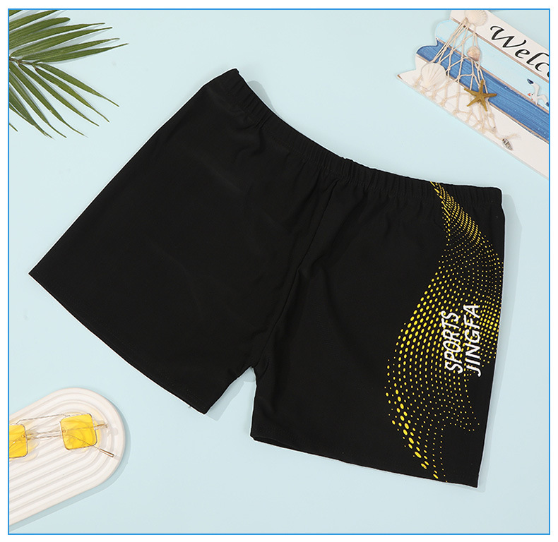 新款男士泳裤成人平角胶印沙滩裤泳池短裤男条纹游泳裤宽松舒适详情27