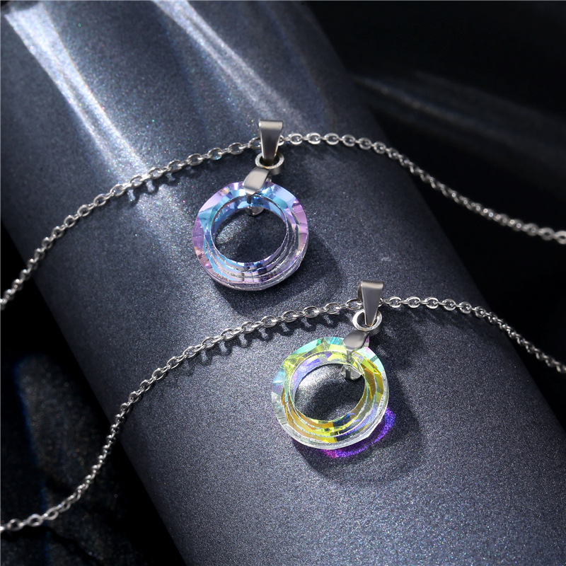Amazon popular accessories K9 crystal pendant new Stainless steel short necklace collarbone chain wholesale from South America pic 5