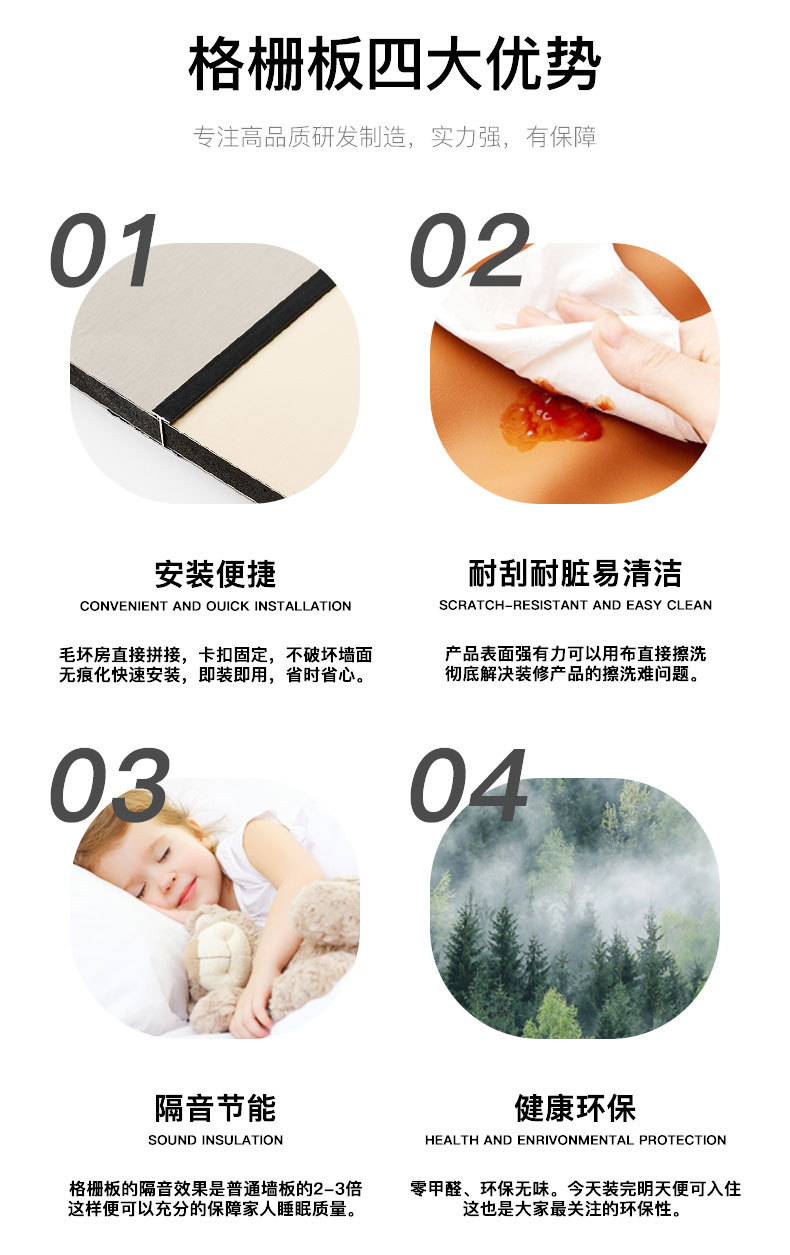 竹木纤维格栅板吊顶阳台背景墙凹凸仿木纹PVC生态木长城板空心板详情7