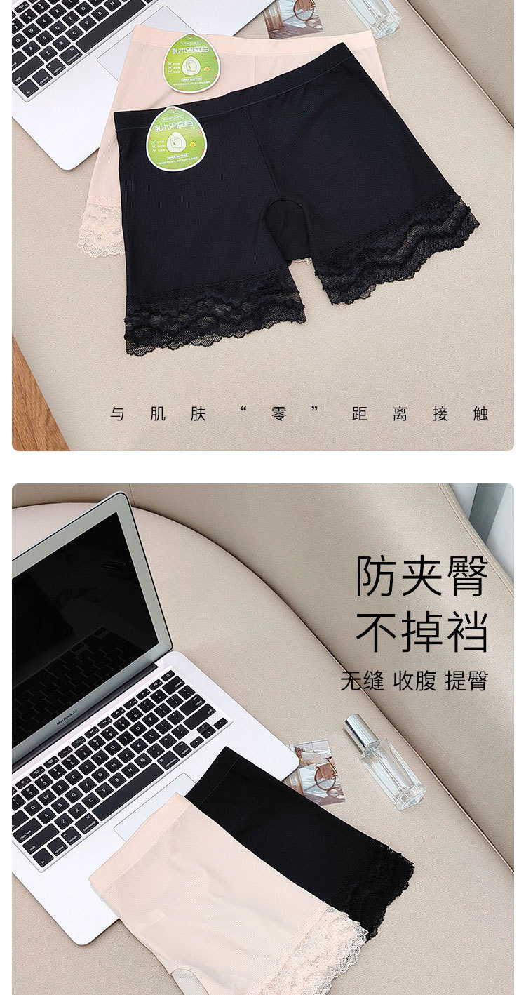 两条装·螺纹冰丝少女安全裤女夏防走光中腰无痕抗菌不卷边打底裤详情3