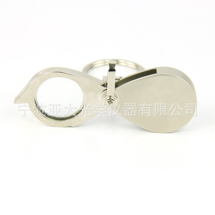 创意新奇特 口袋便携式全金属活柄30mm 折叠式带钥匙扣袖珍放大镜详情5