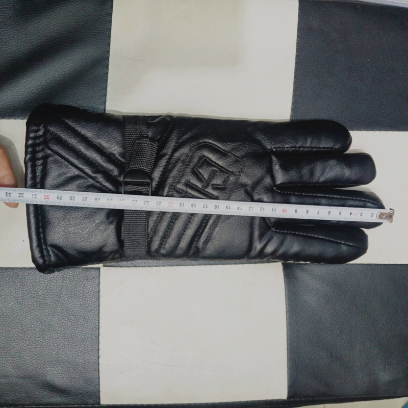 跨境加长摩托车保暖皮手套男士加厚加绒骑行防滑手套详情7