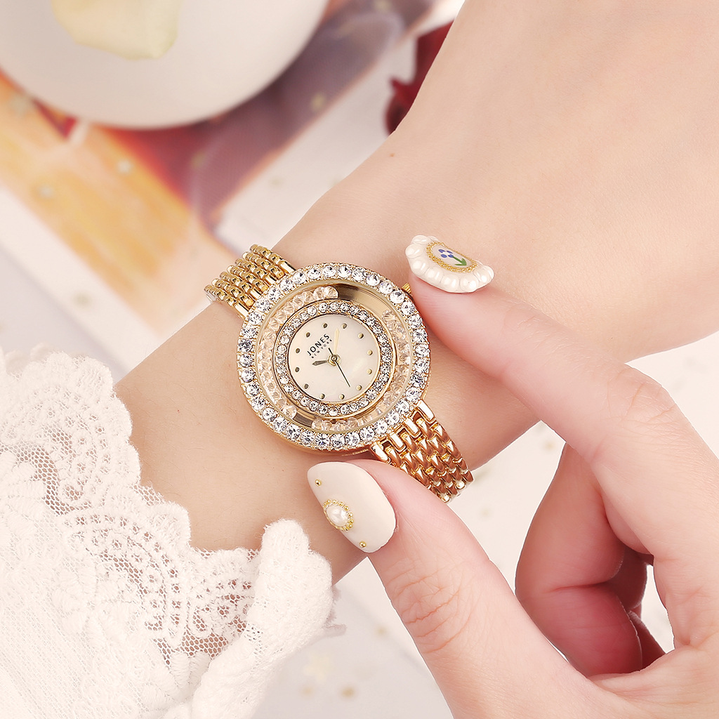 Aliexpress best-selling alloy steel mesh strap diamond-encrusted versatile watch, fashionable starry sky water diamond casual wristwatch pic 9