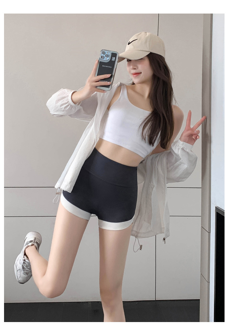Summer outerwear: thin, color-blocking shorts, leggings, high-waisted Barbie safety pants, three-part, no embarrassing lines, shark pants for women pic 32