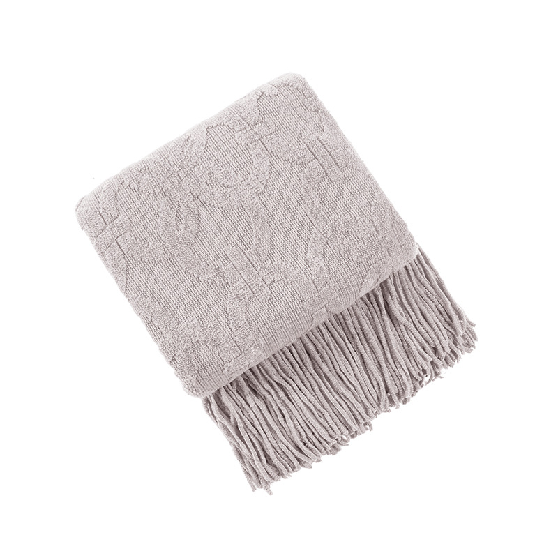 Sofa blanket, cover blanket, knitted blanket, office nap blanket, jacquard loop small blanket, American-style lap blanket, thread blanket pic 15