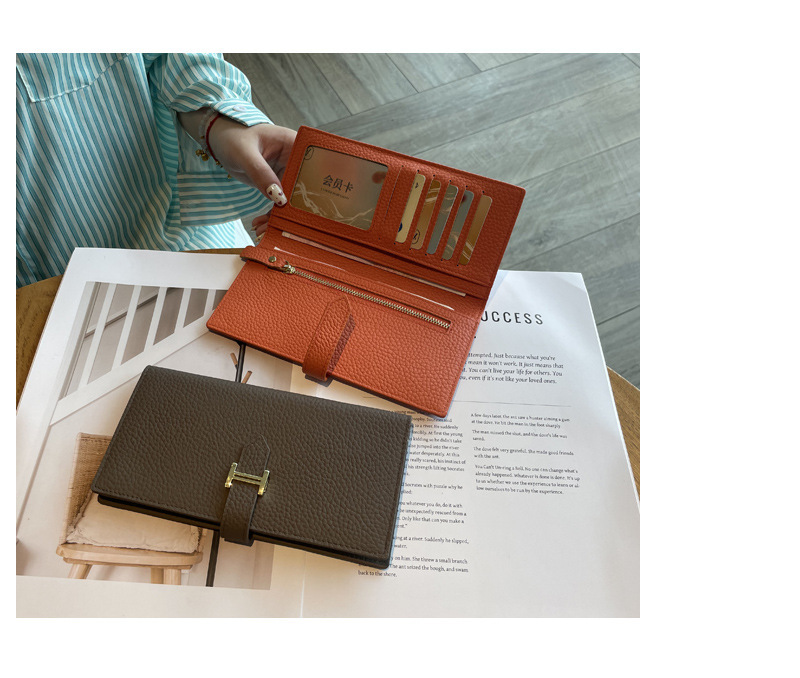 长款真皮女士钱包2024新款纯色大容量多功能折叠高档牛皮手机钱夹详情24