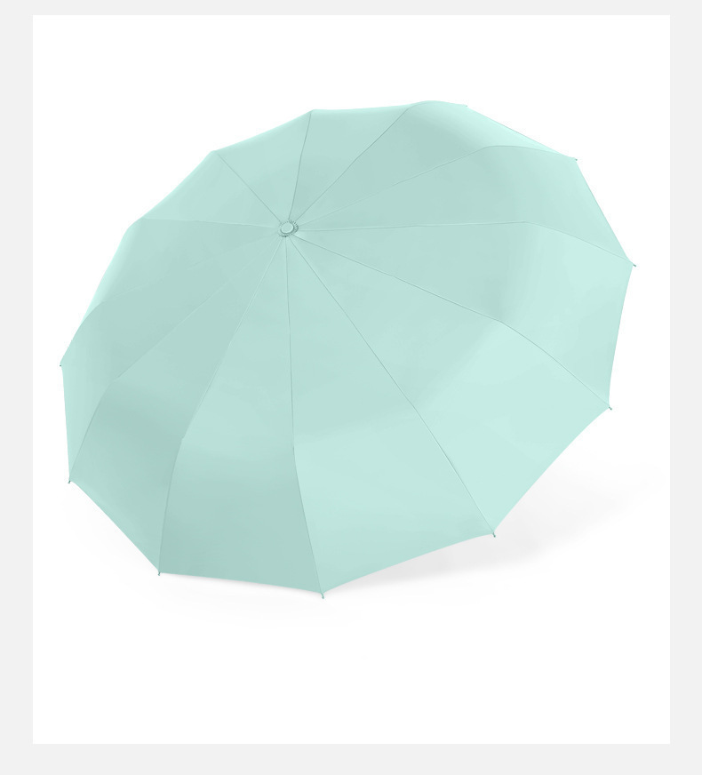 Creative three-fold 12-bone umbrella, fully automatic umbrella with logo printing, advertising umbrella, business black rubber protective 嗮 sunshade umbrella pic 29