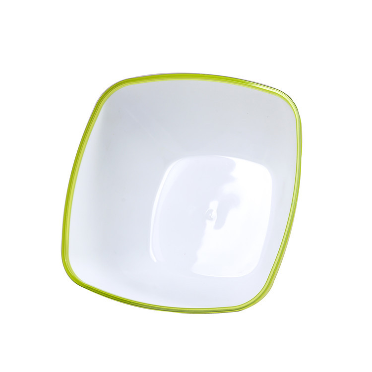 Wholesale solid-color creative new square bowls, PP material double-layer food-grade salad bowls, square two-color bowls pic 11