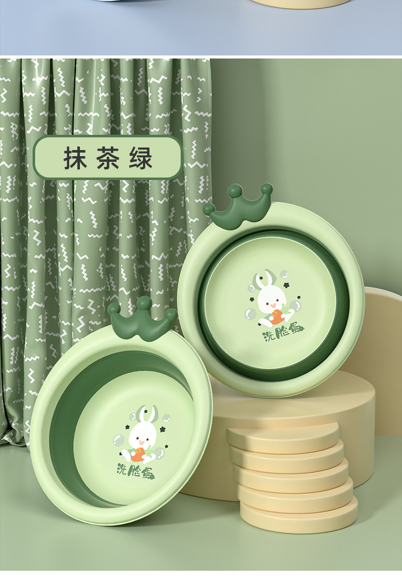 Folding washbasin for children, portable baby washbasin, silicone folding washbasin for babies, outdoor cartoon washbasin, PP basin, foot basin pic 16
