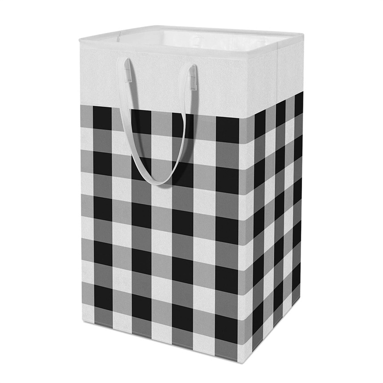 Foldable fabric hand-held storage bucket for household sundries, bathroom dirty clothes basket, square waterproof laundry basket pic 6