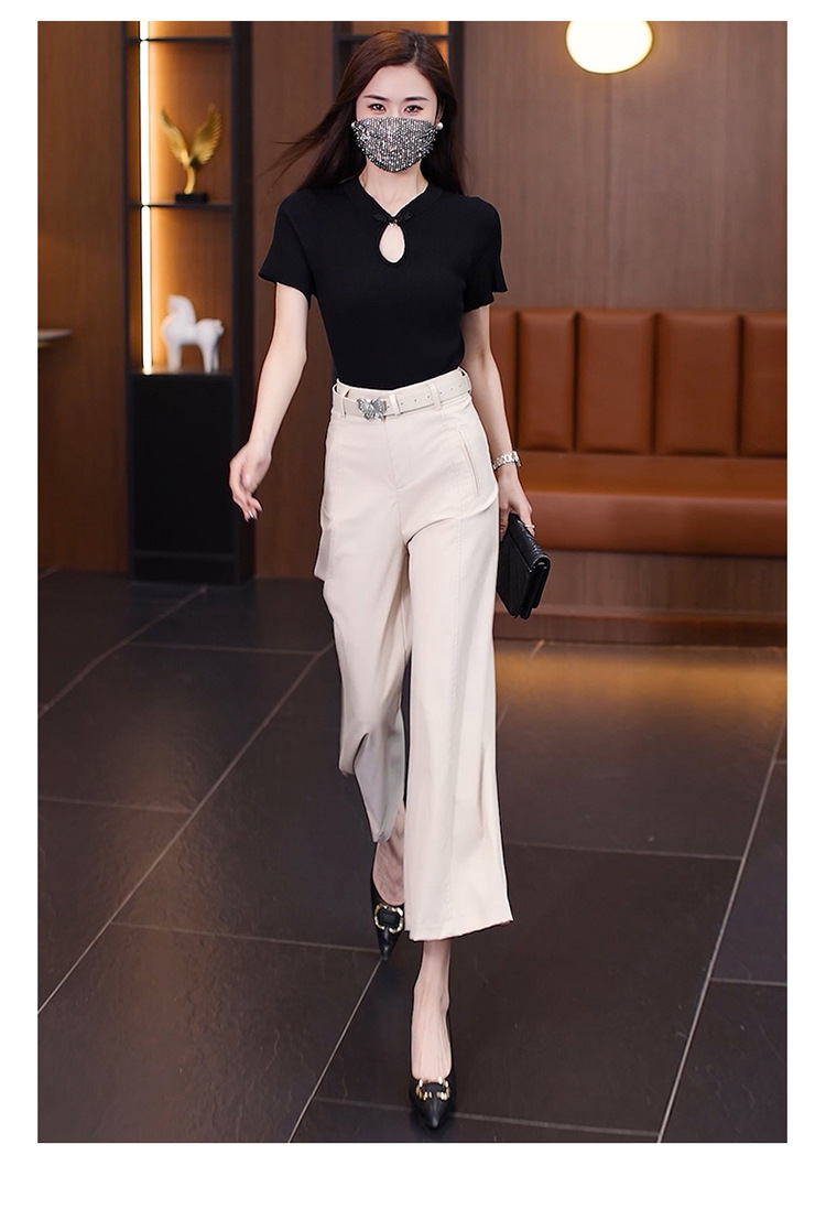 天丝棉九分裤女2024夏季新款高腰显瘦休闲裤直筒宽松西装阔腿裤子详情22