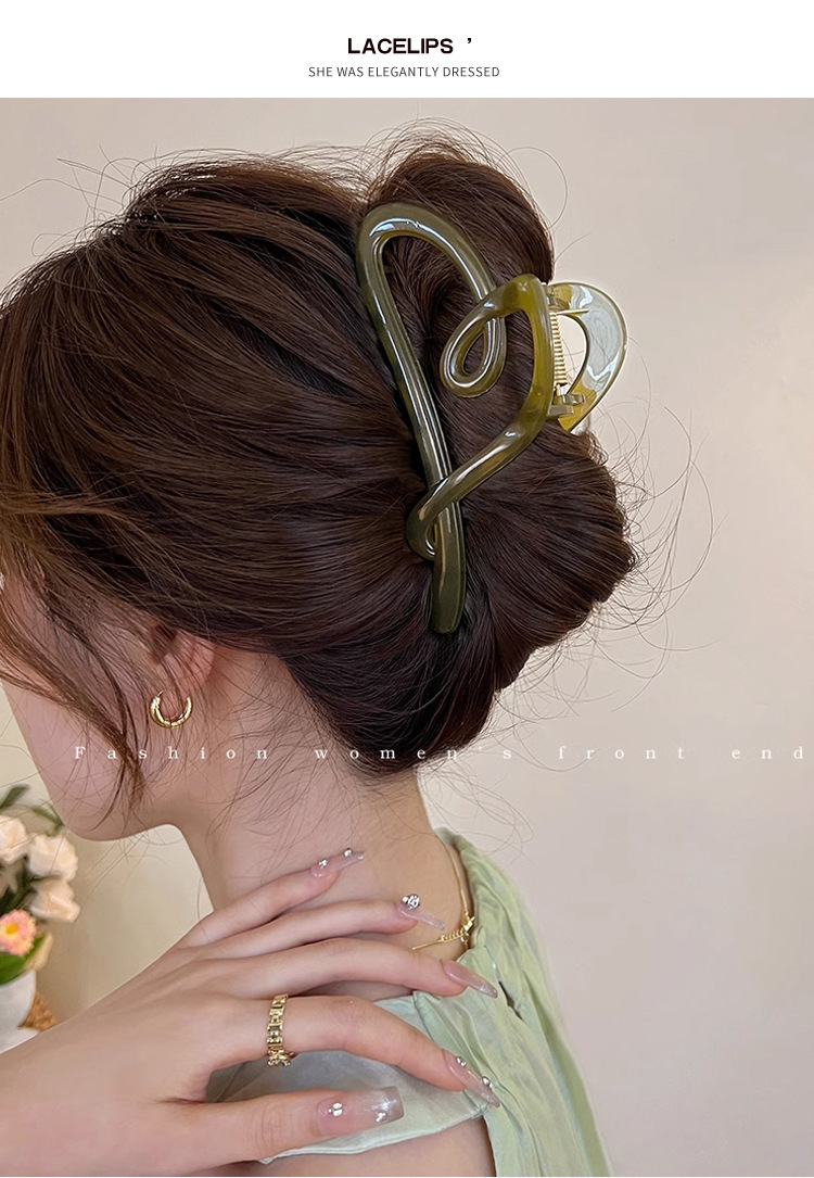 亚克力爱心抓夹女高级感气质鲨鱼夹发夹后脑勺夹子头饰简约发卡春详情1
