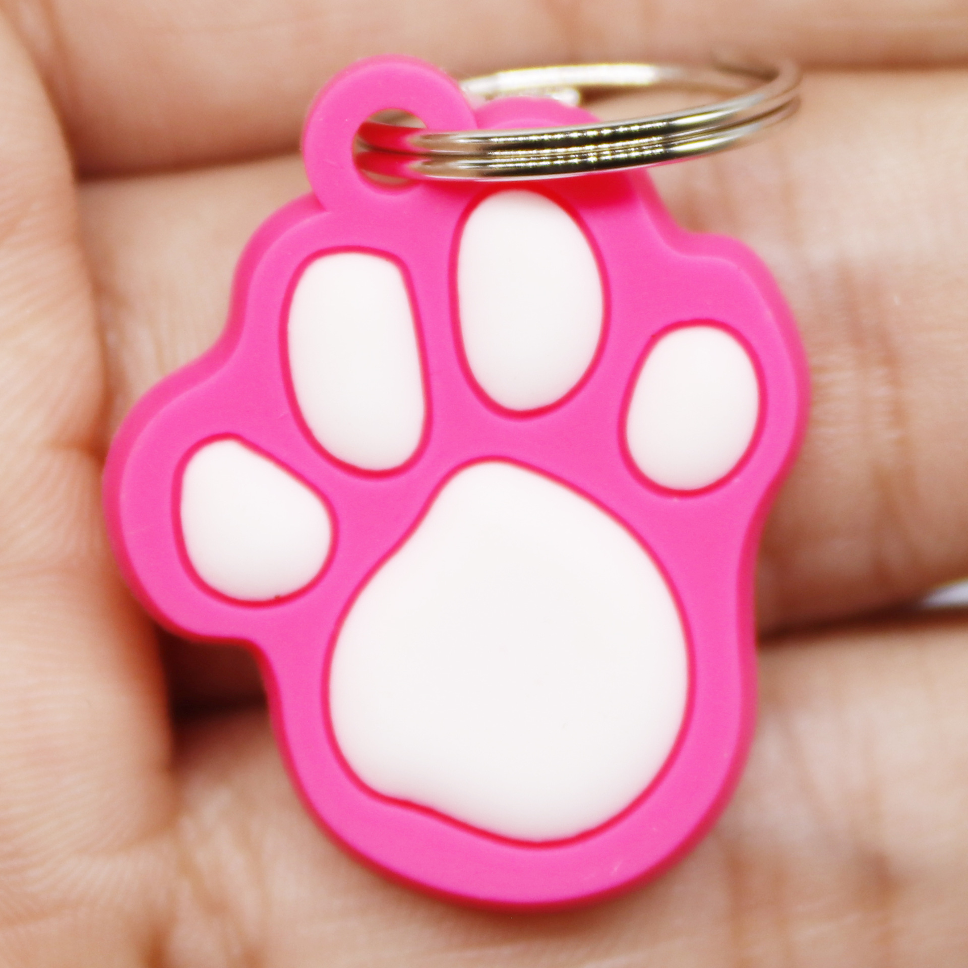 Seis etiquetas de perro para mascotas moe favorite palm shape gotejar pegamento collar para mascotas listado silicona pet id tag pic 4