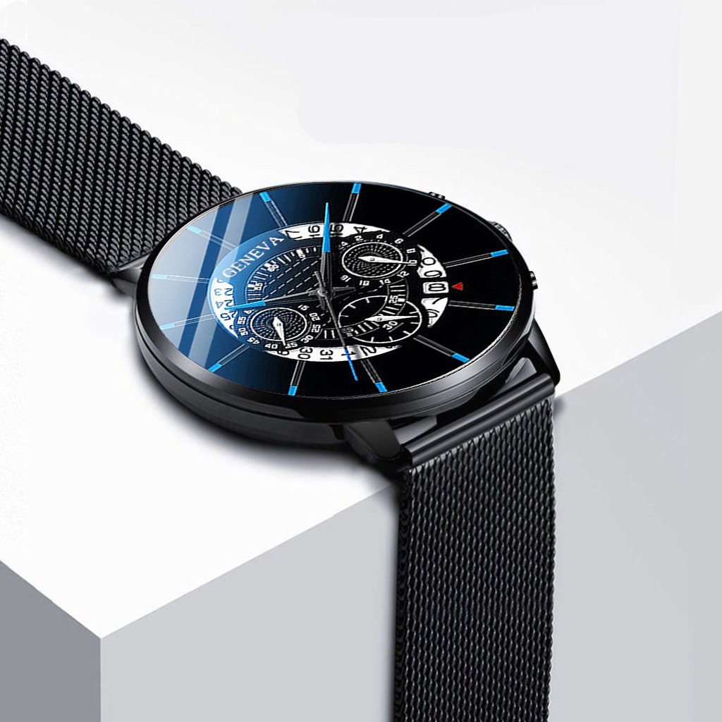 Aliexpress best-selling alloy mesh band watch, ultra-thin mesh band multi-functional casual steel band quartz watch for men pic 18