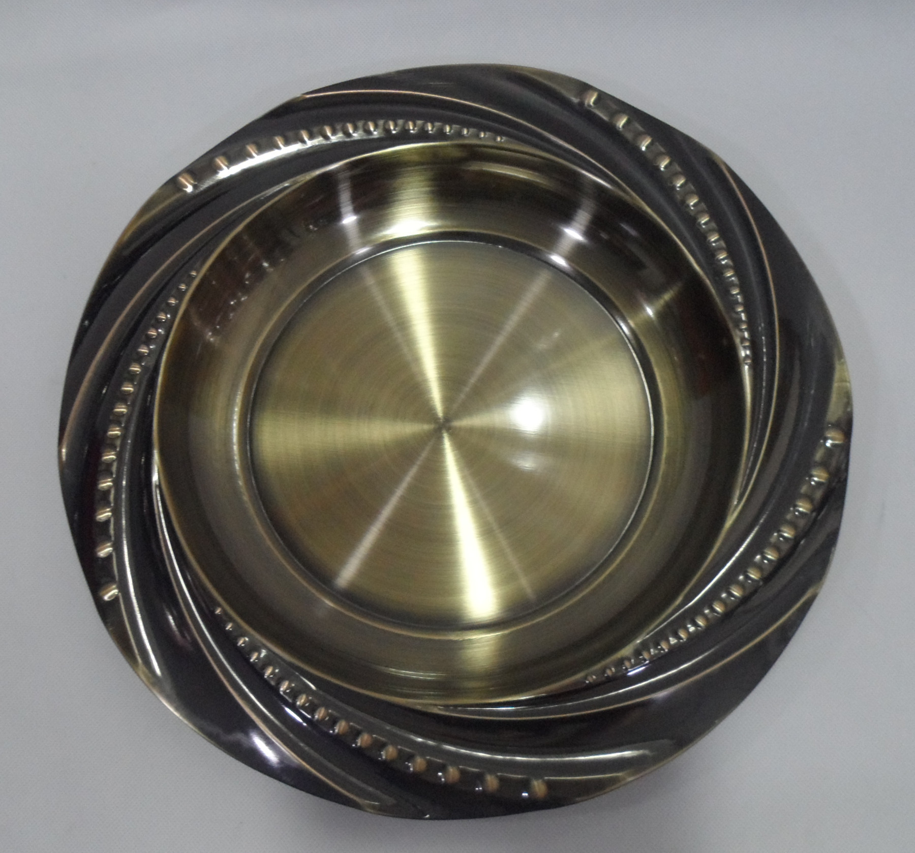 Stainless steel European-style pearl plate, stainless steel round plate with magnetic fruit plate, electroplating process, dazzling home and hotel pic 12