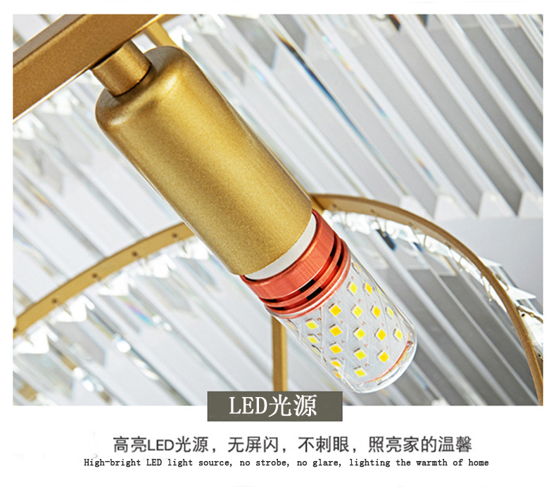 Amazon cross-border modern crystal chandelier, luxurious and grand living room lamp, American modern and simple dining room and bedroom lighting pic 21