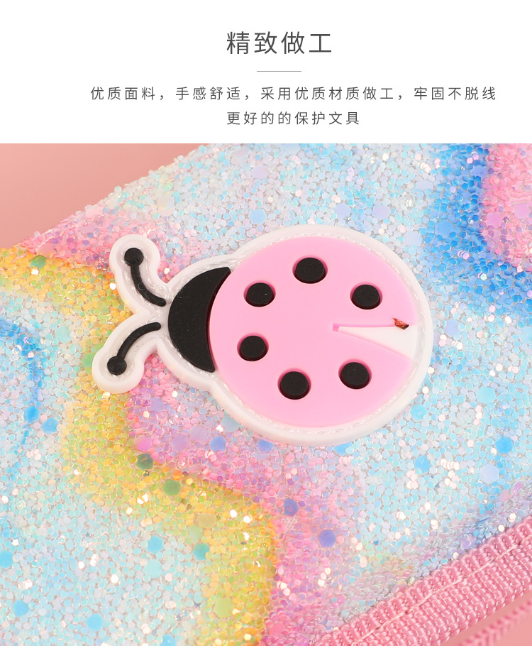 Self-owned brand sequined large-capacity creative pen case, student stationery box, simple and niche handbag, makeup storage multi-functional bag pic 6