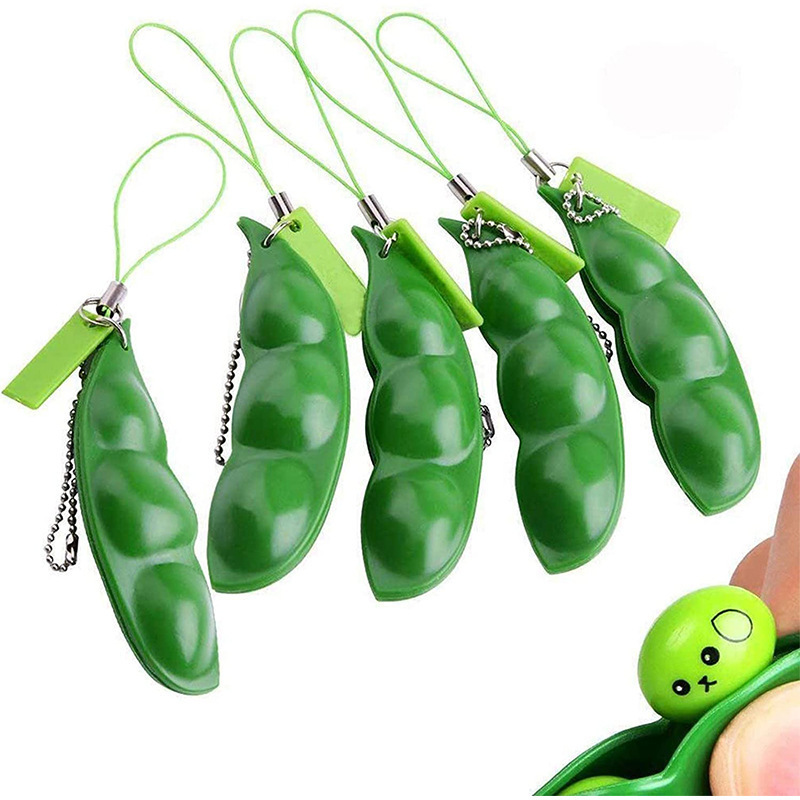 Squeeze Edamame, Squeeze Fun, Relieve stress and release Edamame, unlimited Edamame toys, Stress-relieving Pea Pods, keychains, Cross-border pic 3