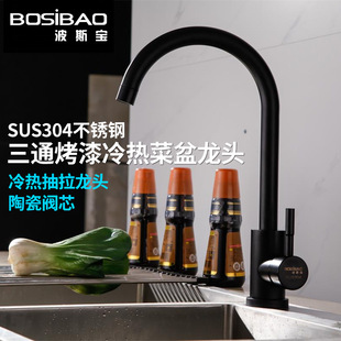 304 stainless steel washbasin faucet, household small waist cold and hot water faucet, bathroom washbasin countertop faucet pic 9