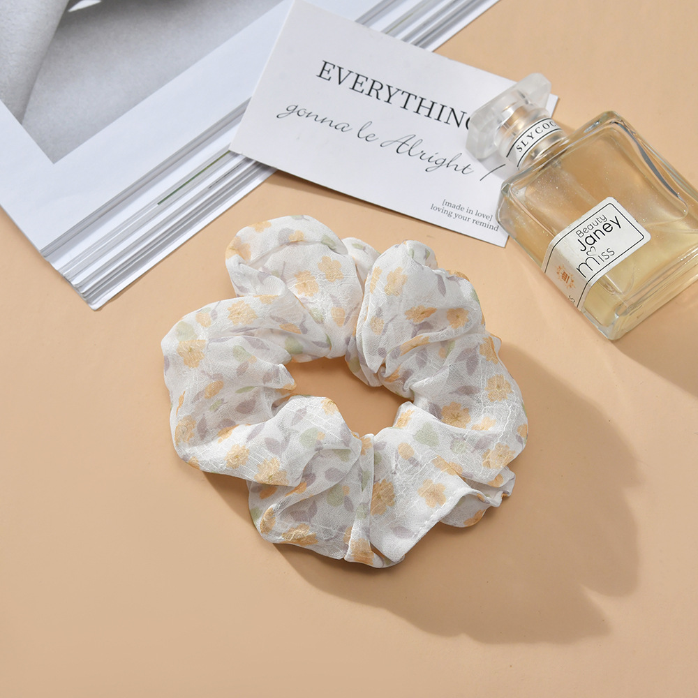 韩版简约ins风小清新大肠发圈头绳森林系碎花格子发饰小饰品批发详情4