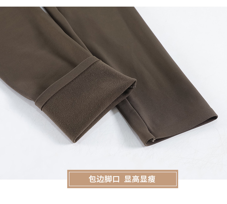 Pantalones de tiburón pulido para mujeres primavera nuevo tamaño grande pantalones de barbie color café pantalones de yoga de pies pequeños más polainas leggings al por mayor pic 13