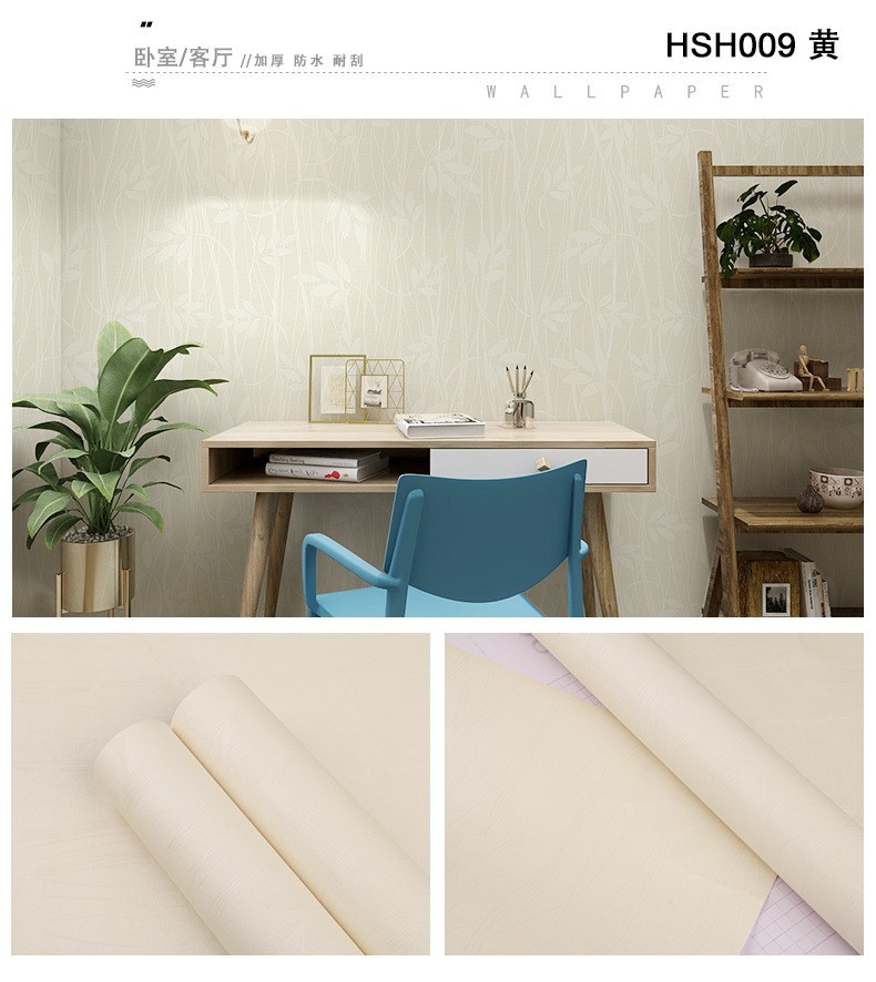 自粘墙纸自粘pvc纯色加厚卧室防水防潮直播背景自粘批发壁纸素色详情43