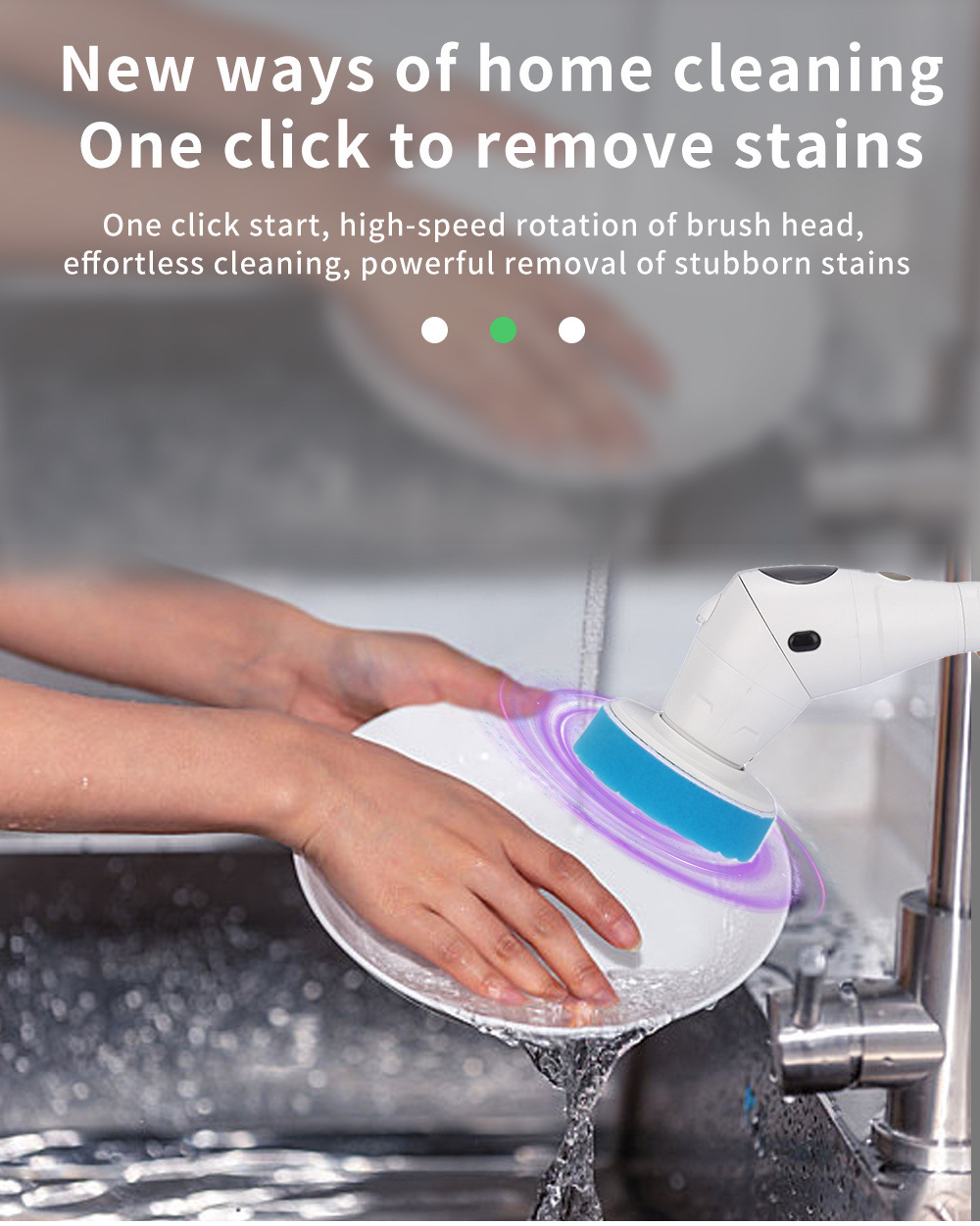 The new electric cleaning brush features an 8-in-1 display screen, three-position rotatable night light, and is a multi-functional waterproof wireless cleaning brush pic 15