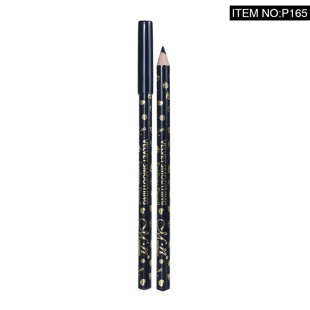 Meno matte, natural, easy to color, long-lasting waterproof, 13.5cm multi-color wooden hard head eyeliner, pencil + pen holder pic 6