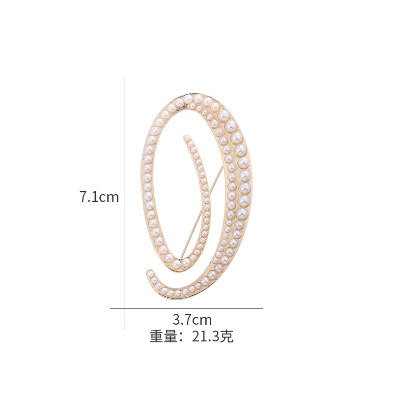 欧美时尚英文26个字母胸针 珍珠别针女胸花服饰配件饰品现货批发详情29
