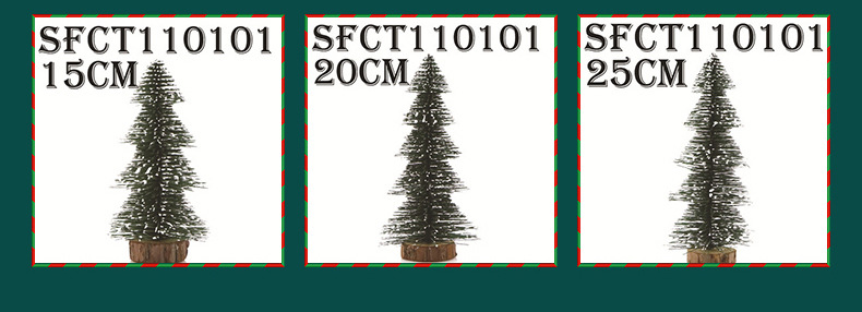 Mini snow-added Christmas tree, Christmas decoration, artificial wood base table, Christmas pine needle tree, Shengfa Factory direct supply pic 38