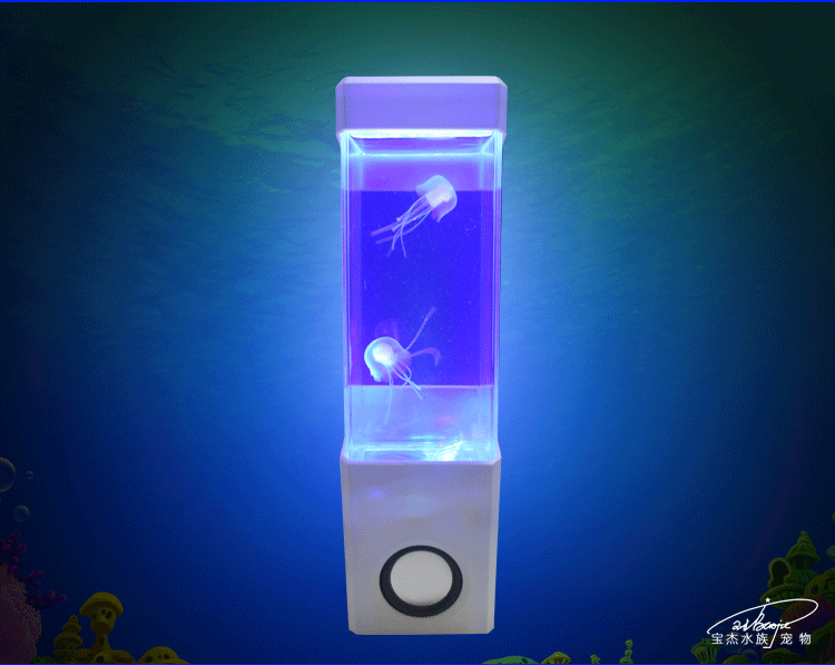 Creative acrylic fish tank aquarium, small led jellyfish light, colorful mini desktop aquarium, technology gift pic 15
