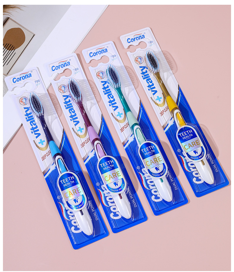 Wholesale of 789 high-quality adult soft-bristled toothbrushes in full English packaging, specially designed for export pic 14
