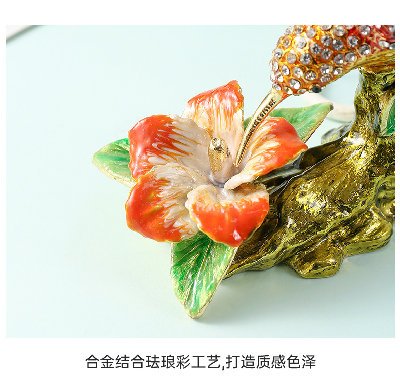 Desktop decorative items, enamel tree stump, eagle light, hand-painted zinc alloy metal handicraft jewelry box manufacturer wholesale pic 10