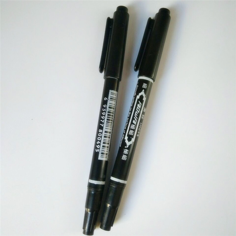Loose double-headed pen marker pen, student stationery, office double-headed water and oil-based pen, marking, outlining pen, black writing pic 6