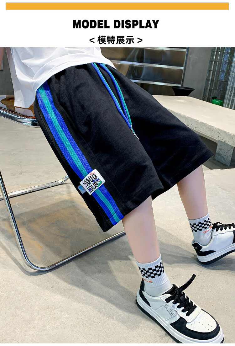 The 2022 new summer loose and stylish cotton capri shorts for boys are a trend of casual summer pants for middle-aged children pic 135