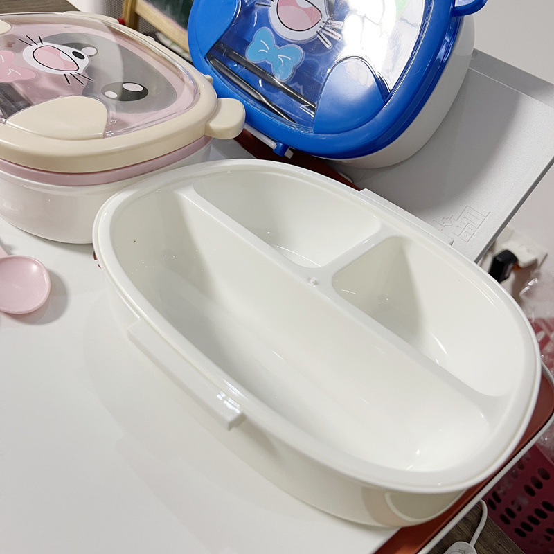 儿童分格餐盘可爱卡通幼儿园小学生带餐具宝宝保温便当饭盒汤匙叉详情8