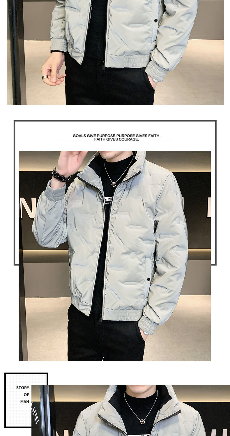 品质男士冬款羽绒服加绒加厚保暖亮面免洗韩版修身百搭羽绒服男详情7