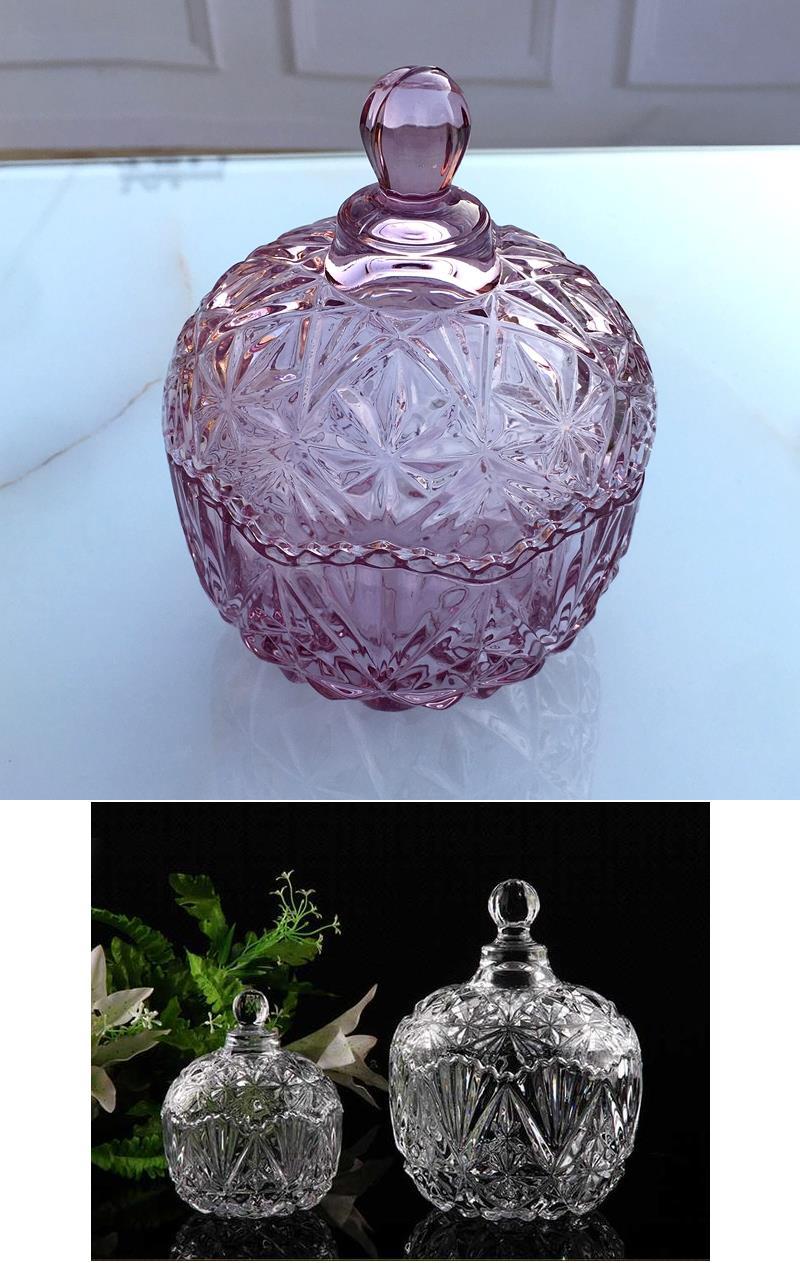 彩色琉璃玻璃糖果罐欧式储物罐干果罐礼物家居装饰创意玻璃糖缸详情5