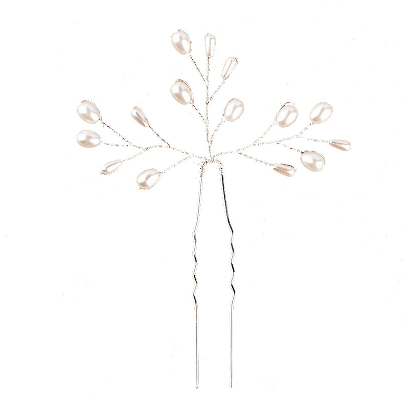 Handcrafted pearl hair forks, simple and elegant daily hair accessories for brides, hairpins, handcrafted beaded pearl gold and silver hair accessories pic 33