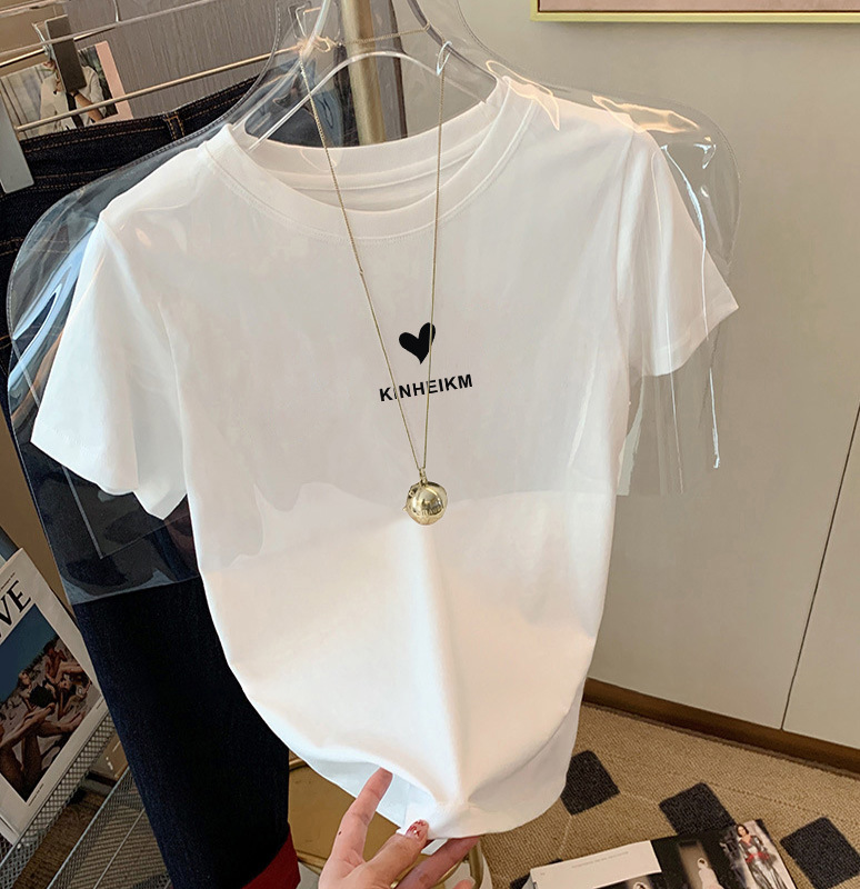 圆领短袖T恤女2025夏季新款精梳棉时尚百搭洋气减龄宽松显瘦ins潮详情31